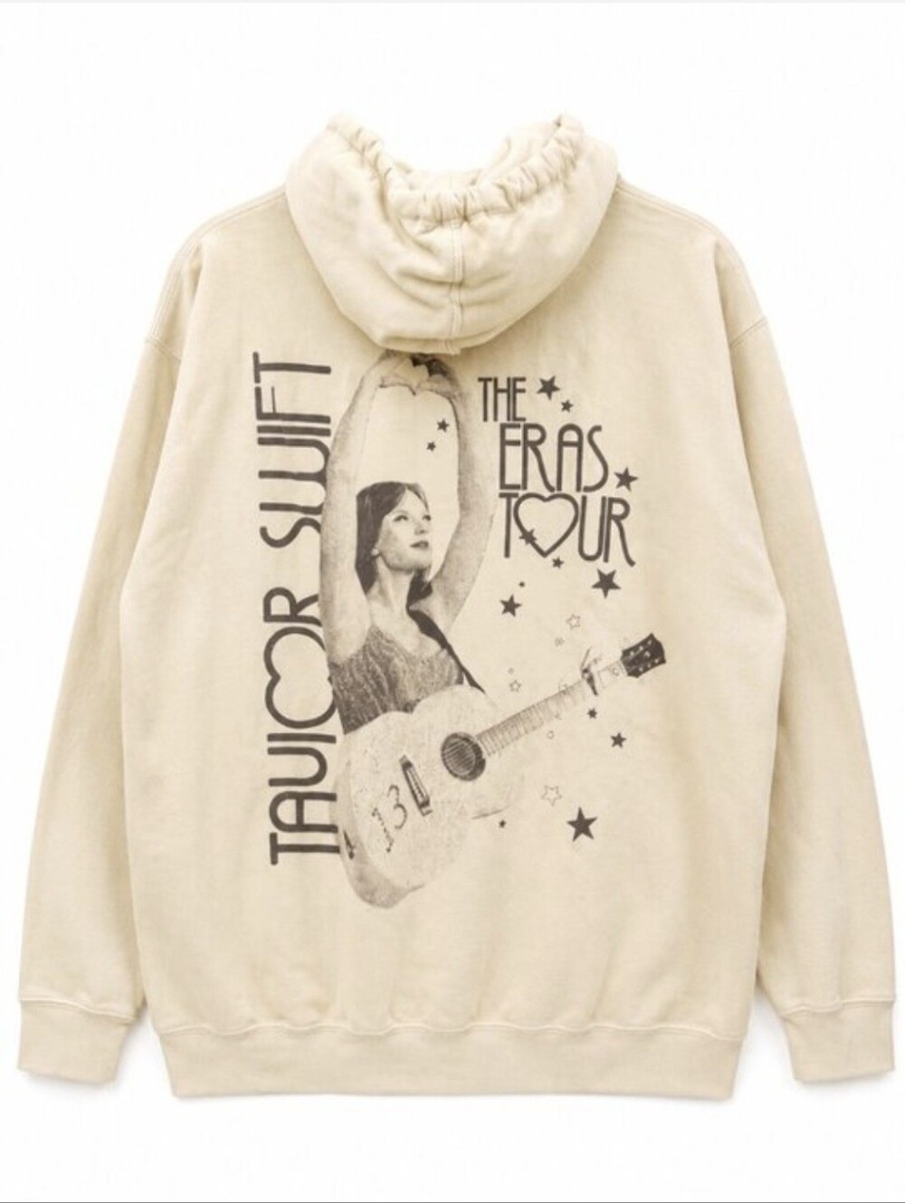 Taylor Swift Eras Tour Official Merch Women's XL Cream Beige Hoodie Sweatshirt